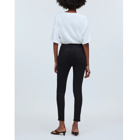 New MADEWELL Women's Black Frost Stretch Tall 10" High-Rise Skinny Jeans Size 24 - Picture 3 of 9